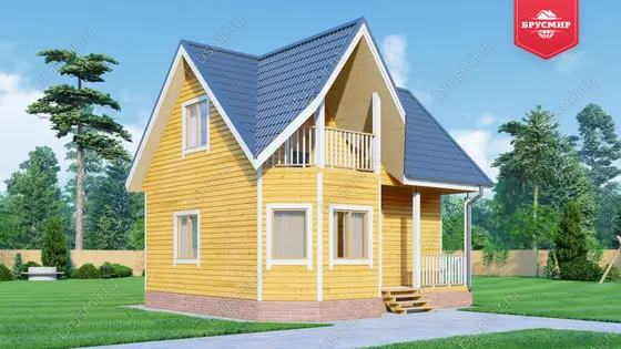 Дом из бруса с мансардой ДБ №115 - фото 4