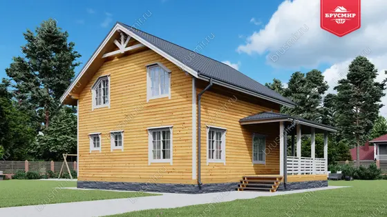 Полутораэтажный дом из бруса ДБ №30 - фото 3