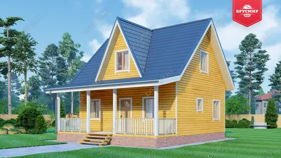 Дом из бруса с мансардой ДБ №118