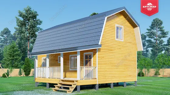 Дом из бруса с мансардой ДБ №128 - фото 3