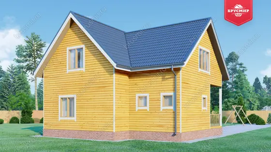 Полутораэтажный дом из бруса ДБ №12 - фото 4