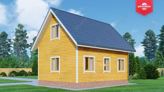 Дом из бруса с мансардой ДБ №116 - фото 2