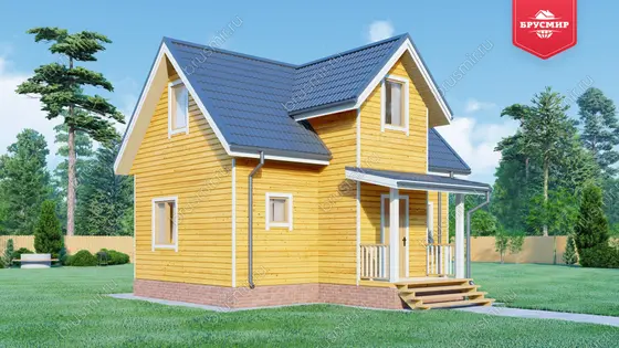 Дом из бруса с мансардой ДБ №35 - фото 4