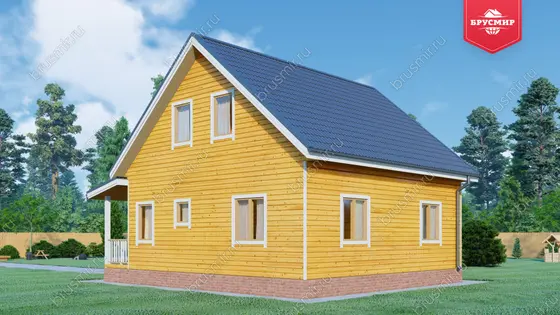 Дом из бруса с мансардой ДБ №41 - фото 2