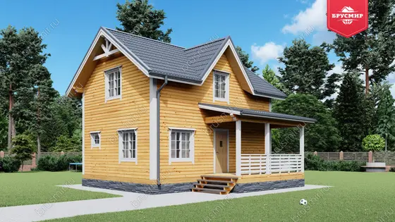 Полутораэтажный дом из бруса ДБ №9 - фото 4