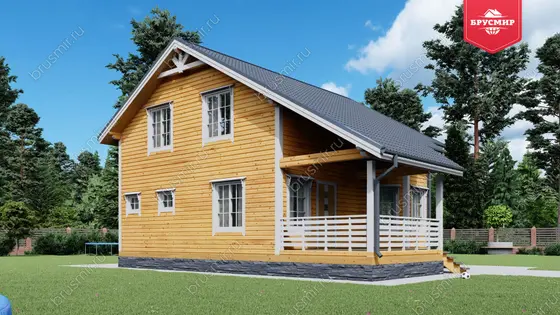 Полутораэтажный дом из бруса ДБ №3 - фото 4