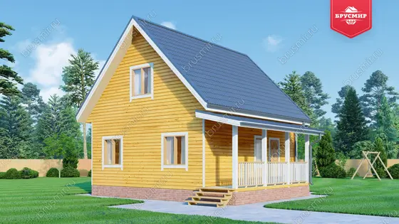 Дом из бруса с мансардой ДБ №90