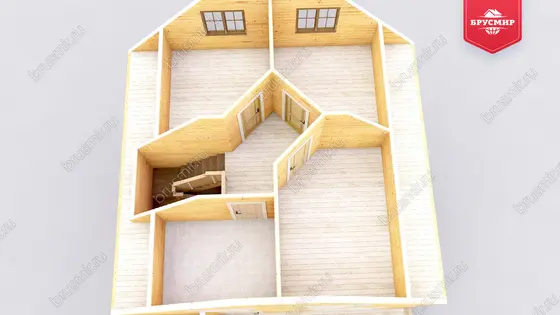 Проект дома из бруса ДБ №192, 103.2м², 1 эт. + манс., 5 комн. - фото 6