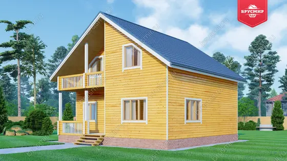 Полутораэтажный дом из бруса ДБ №109 - фото 2
