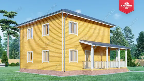 Двухэтажный дом из бруса ДБ №77 - фото 4