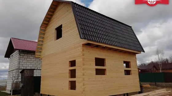 Строительство дома из бруса. Наро-фоминский район, деревня Рождествено