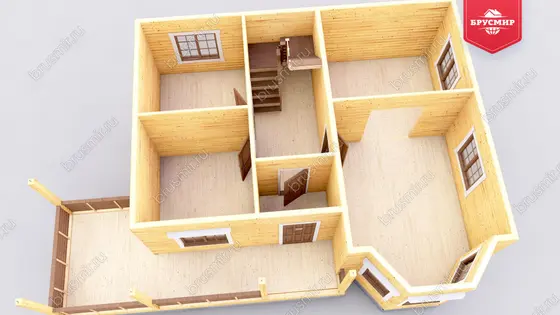 Двухэтажный дом из бруса ДБ №63 - фото 5