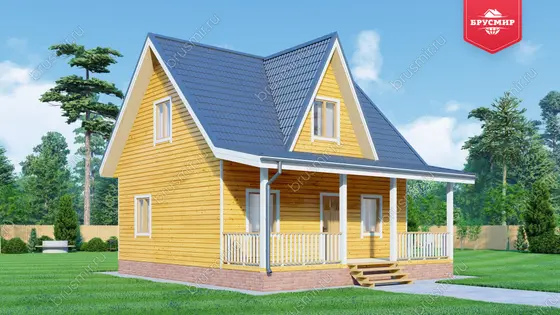 Дом из бруса с мансардой ДБ №118 - фото 4