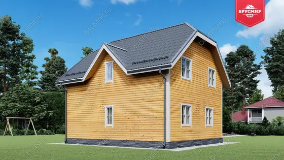 Проект дома из бруса ДБ №191, 116.9м², 1.5 эт., 6 комн. - фото 3