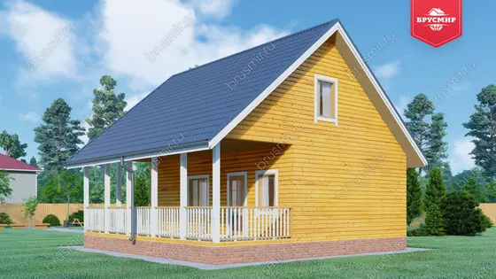 Дом из бруса с мансардой ДБ №58 - фото 2