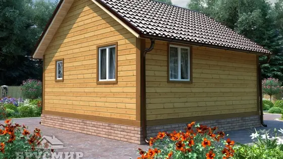 Проект бани из бруса 6х6м №2 - фото 2