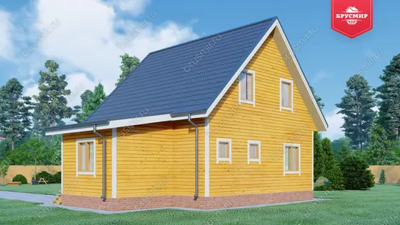 Дом из бруса с мансардой ДБ №40 - фото 2