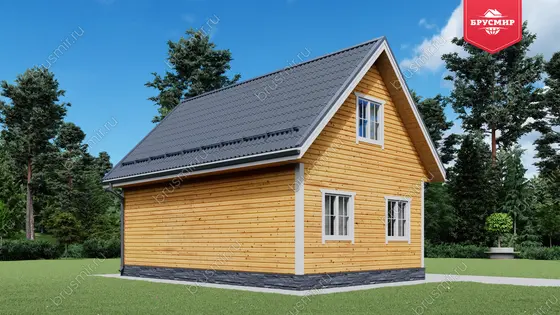 Проект дома из бруса ДБ №190, 89.2м², 1 эт. + манс., 4 комн. - фото 4