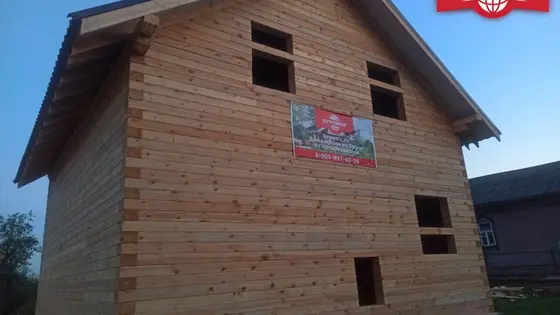 Строительство дома из бруса. Дмитровский район, деревня Высоково