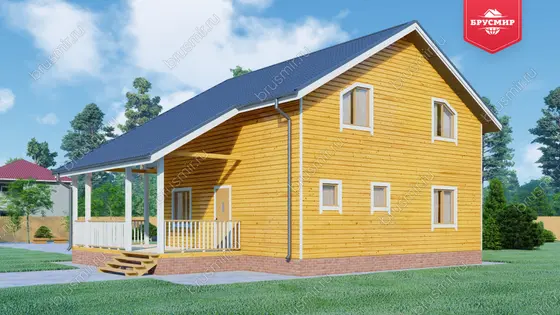 Полутораэтажный дом из бруса ДБ №133 - фото 2