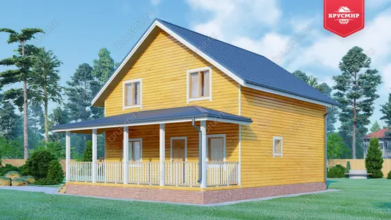 Полутораэтажный дом из бруса ДБ №43 - фото 2