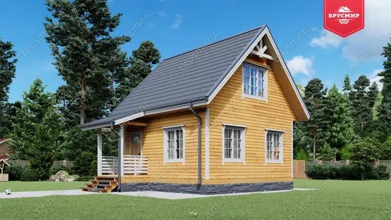 Дом из бруса с мансардой ДБ №26