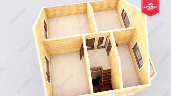 Полутораэтажный дом из бруса ДБ №11 - фото 6