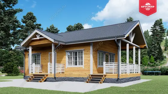 Одноэтажный дом из бруса ДБ №69