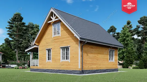 Дом из бруса с мансардой ДБ №23 - фото 3