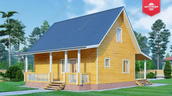 Дом из бруса с мансардой ДБ №126