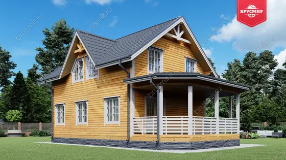 Полутораэтажный дом из бруса ДБ №80 - фото 4