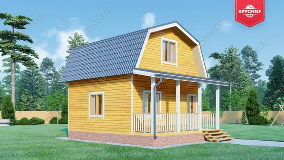 Дом из бруса с мансардой ДБ №27 - фото 4