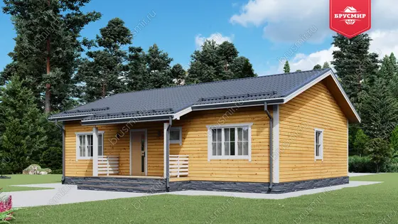 Проект дома из бруса ДБ №179, 98.1м², 1 эт., 4 комн. - фото 1