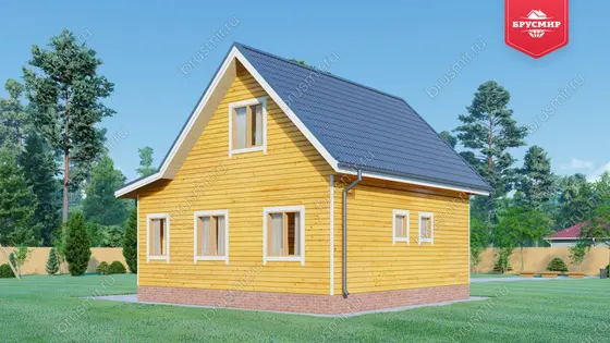 Дом из бруса с мансардой ДБ №56 - фото 3