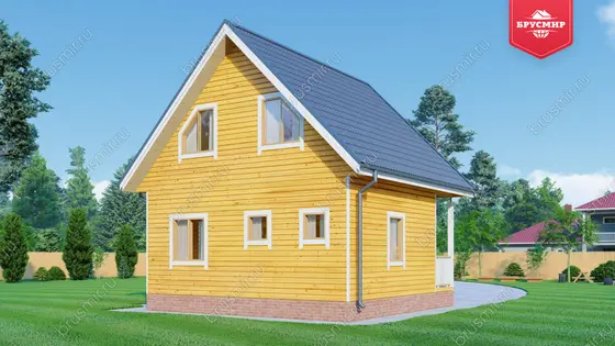 Дом из бруса с мансардой ДБ №88 - фото 4