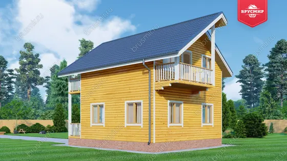 Полутораэтажный дом из бруса ДБ №146 - фото 2