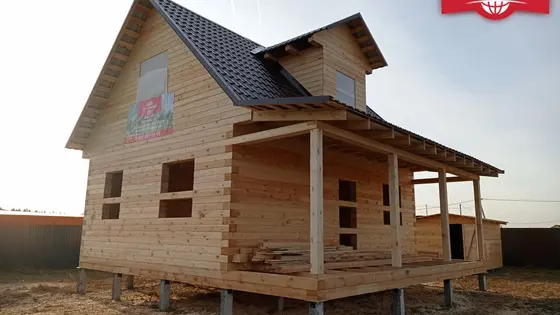 Строительство дома 6х8 м из профилированного бруса 145х195 мм. Московская область, Щёлковский район