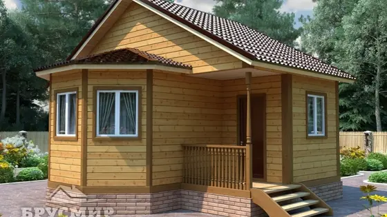 Проект бани из бруса 7,5х6м №3