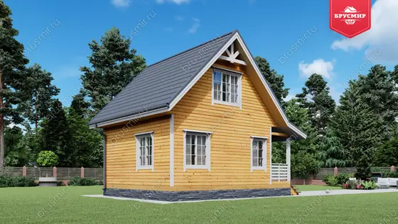 Дом из бруса с мансардой ДБ №26 - фото 3