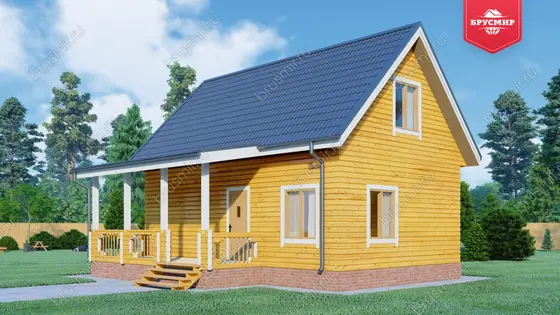 Дом из бруса с мансардой ДБ №85 - фото 2