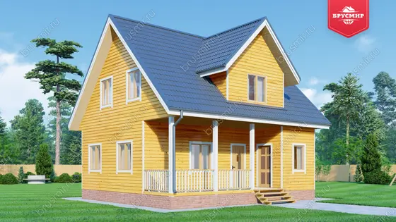 Дом из бруса с мансардой ДБ №119 - фото 4