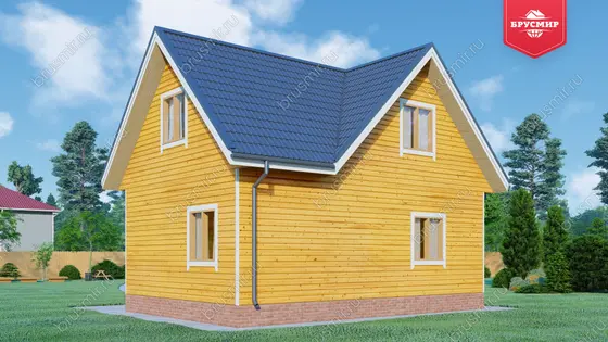 Дом из бруса мансардой ДБ №60 - фото 2