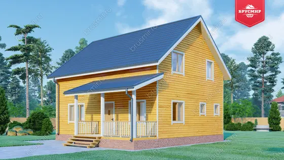 Полутораэтажный дом из бруса ДБ №143 - фото 2