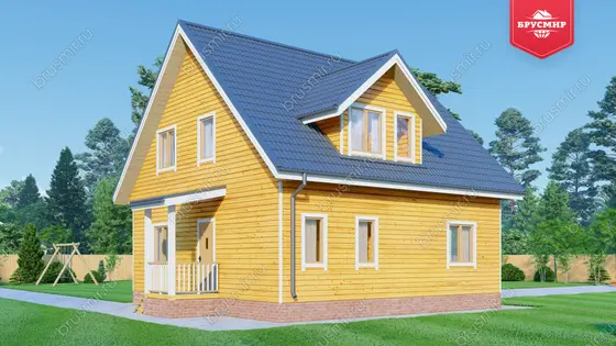 Дом из бруса с мансардой ДБ №95 - фото 3