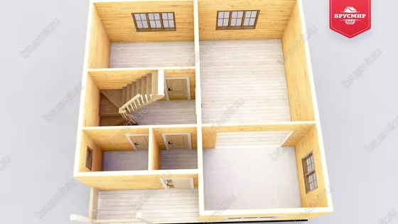 Проект дома из бруса ДБ №188, 88.5м², 1.5 эт., 5 комн. - фото 5