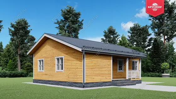 Проект дома из бруса ДБ №182, 74.8м², 1 эт., 4 комн. - фото 4