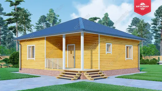 Одноэтажный дом из бруса ДБ №157