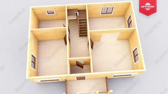 Дом из бруса с мансардой ДБ №52 - фото 5