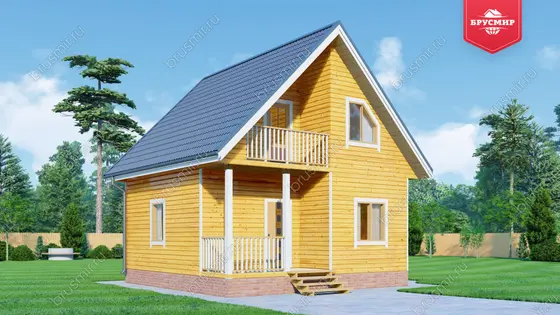 Дом из бруса с мансардой ДБ №88