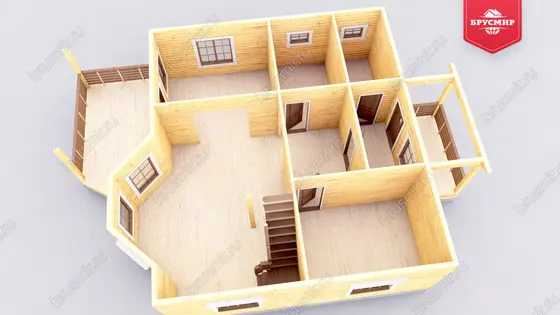 Полутораэтажный дом из бруса ДБ №3 - фото 5